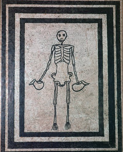 Mosaico romano de un esqueleto, siglo I de Unbekannt