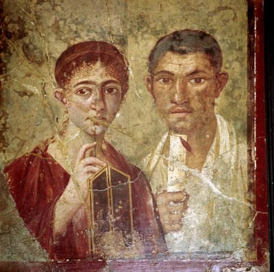 Retrato romano de Terentius Neo y su esposa, Pompeya, Italia de Unbekannt