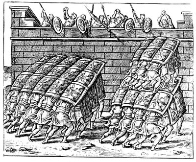 Soldados romanos atacando una fortaleza, 1605 de Unbekannt