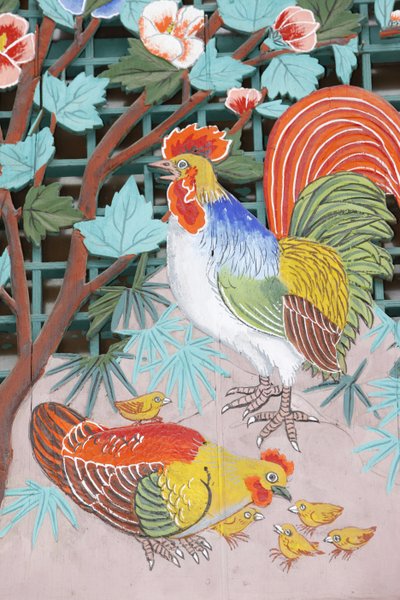 Gallo, gallina y pollitos, Seúl, Corea del Sur de Unbekannt