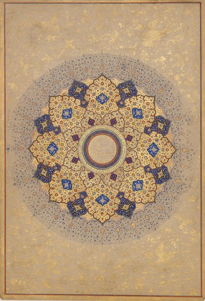 Roseta con los Nombres y Títulos de Shah Jahan, Folio del Álbum de Shah Jahan, ca. 1645 de Unbekannt