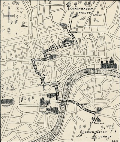 Ruta de la marcha de protesta para liberar a los Mártires de Tolpuddle, 1834, 1934 de Unbekannt