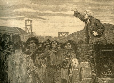 Rowland Hill predicando a los mineros de Kingswood, Bristol, c1772 c1890 de Unbekannt
