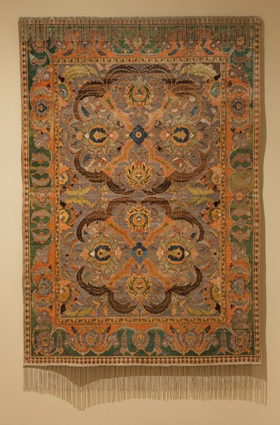 Alfombra real con hilo de seda y metal, 1600-1625 de Unbekannt