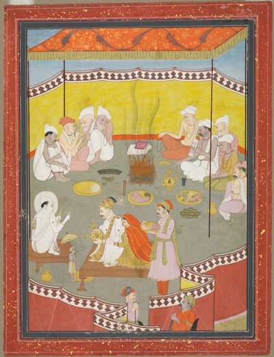 Pareja Real Distribuyendo Comidas, 1700s de Unbekannt