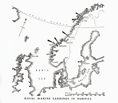 Desembarcos de los Royal Marines en Noruega, Segunda Guerra Mundial de Unbekannt