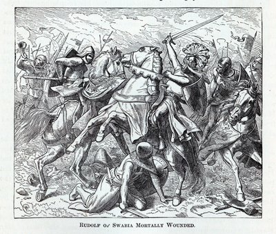 Rodolfo de Suabia mortalmente herido, 1882 de Unbekannt