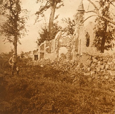 Capilla en ruinas, 1914-c1918 de Unbekannt