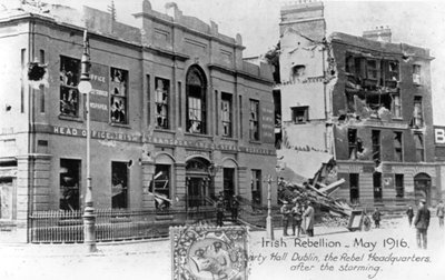 Ruinas del cuartel general rebelde, levantamiento irlandés anti-inglés, Dublín, mayo 1916 de Unbekannt