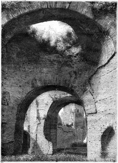 Ruinas de los baños termales de Caracalla, Roma, 1886 de Unbekannt