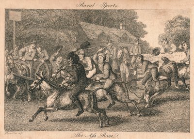 Deportes rurales - La carrera del asno, 1800 de Unbekannt