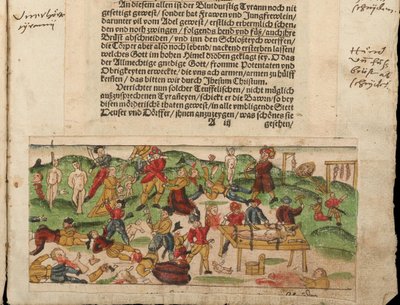 Atrocidades rusas en Livonia en 1578. De la colección de noticias de Johann Jakob Wick de Unbekannt
