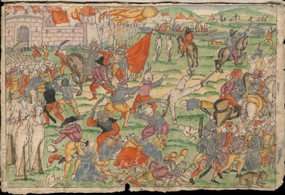 Atrocidades rusas en Livonia en julio y agosto de 1577. De la colección de Johann Jakob Wicks de Unbekannt