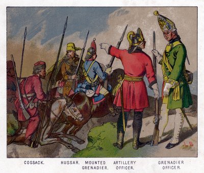 Soldados rusos de 1760 siglo XIX de Unbekannt