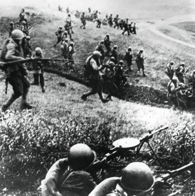 Tropas rusas en el contraataque, región de Mozdok, Cáucaso septentrional, septiembre de 1942 de Unbekannt