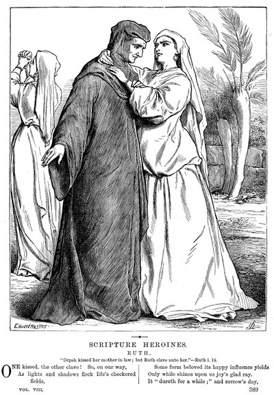Rut abrazando a su suegra, 1873 de Unbekannt