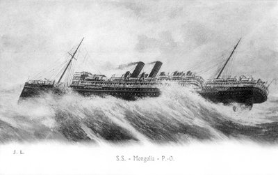 SS Mongolia en mares agitados, c. 1903-c. 1917 de Unbekannt