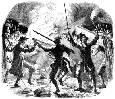 Alborotadores de Sacheverel destruyendo los muebles de la capilla cerca de Lincolns Inn, Londres, siglo XIX de Unbekannt