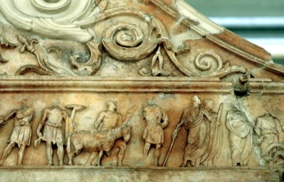 Escena de sacrificio del Ara Pacis, Roma, 9 a.C. de Unbekannt