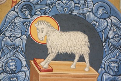 Cordero sacrificial, iglesia ortodoxa de Saint-Antoine-le-Grand, Saint-Laurent-en-Royans, Francia de Unbekannt