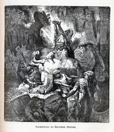 Sacrificio a deidades paganas, 1882 de Unbekannt