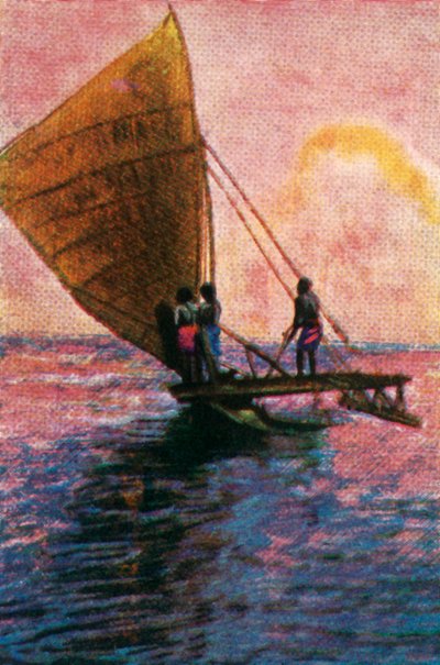 Barco de vela, Fiji, c1928 de Unbekannt