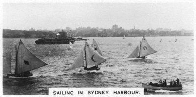 Navegando en el puerto de Sídney, Australia, 1928 de Unbekannt