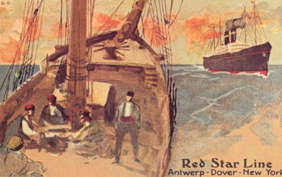 Barco de vela y transatlántico Red Star, c1900 de Unbekannt