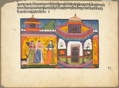 Saindhavi Ragini de la familia Sri Raga, página de una serie Ragamala, 1600-1610 de Unbekannt