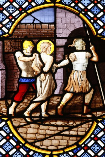 Catedral de Saint-Corentin, Quimper Vidriera: San Juan Bautista arrestado, Quimper, Francia de Unbekannt