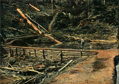 Saint-Elie. Le Grand Batardeau. Construcción, Construyendo un dique, 1900 de Unbekannt