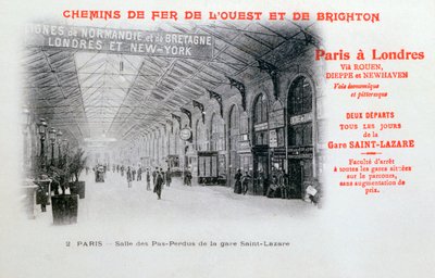 Estación Saint-Lazare, París, c1900 de Unbekannt