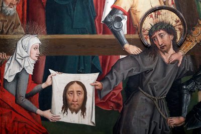 Iglesia Católica de Saint-Pierre le Vieux, Cristo en su Pasión, El Velo de Verónica, Pintura de Henri Lutzelman siglo XV, Estrasburgo, Francia (foto) de Unbekannt