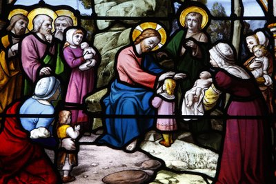 Iglesia de San Aignan, Jesús bendiciendo a los niños, Chartres, Francia de Unbekannt