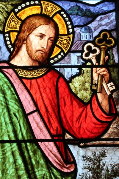 Iglesia de Saint Fargeau. Vidriera. Jesús de Unbekannt