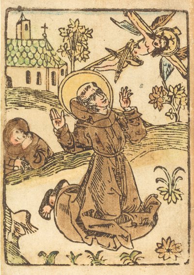 San Francisco recibiendo los estigmas, c. 1480 de Unbekannt