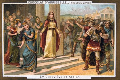 Santa Genoveva y Atila de Unbekannt