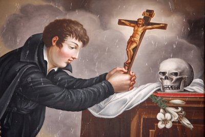 Pintura de San Luis de Gonzaga por Ferraris. Sallanches, Francia de Unbekannt
