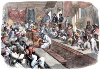 Venta en Calcuta de valiosos regalos del gobierno y joyas de Lucknow, 1860 de Unbekannt