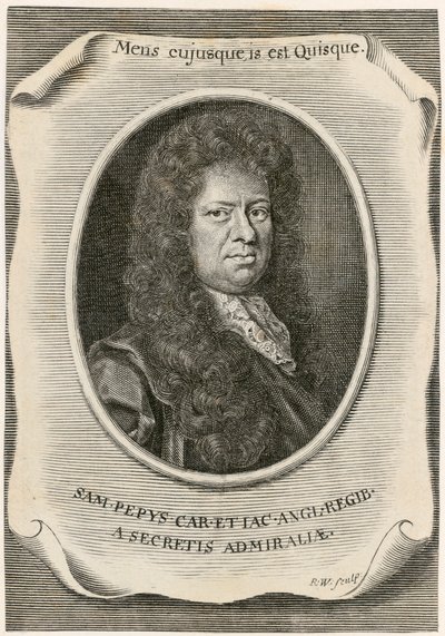 Samuel Pepys, secretario inglés de la Junta de la Marina y diarista, 1666 de Unbekannt