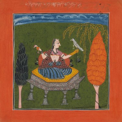 Sanveri Ragini, Página de una Serie Ragamala Guirnalda de Modos Musicales, ca. 1700-1710 de Unbekannt
