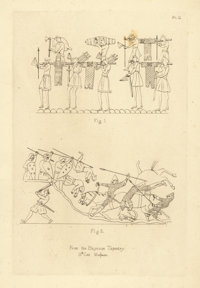 Traje militar sajón y normando del Tapiz de Bayeux de Unbekannt
