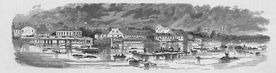 Escena en Baton Rouge durante las inundaciones de 1874, 1883 de Unbekannt