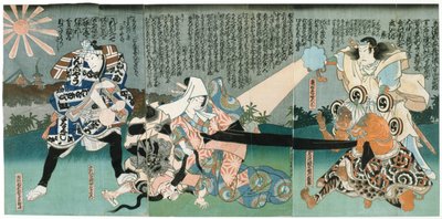 Escena en el Teatro Kabuki, siglo XIX de Unbekannt