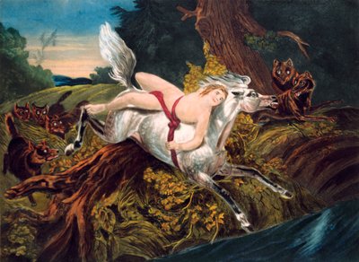 Escena del poema Mazeppa de Byron, c1820 de Unbekannt