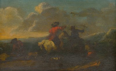 Escena de batalla de caballería de Unbekannt