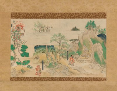Escena de Las Leyendas Ilustradas del Templo Jin’oji Jin’oji engi emaki, principios del siglo XIV de Unbekannt