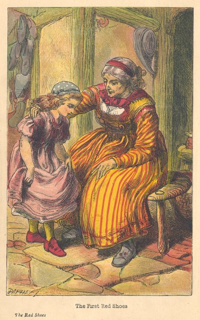 Escena de Los zapatos rojos de Hans Christian Andersen, c. 1879 de Unbekannt
