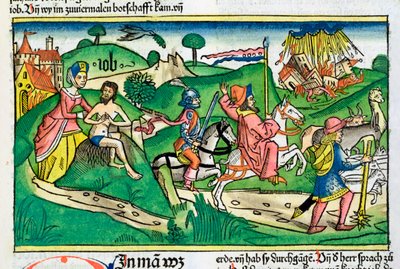 Escena del Libro de Job de Unbekannt
