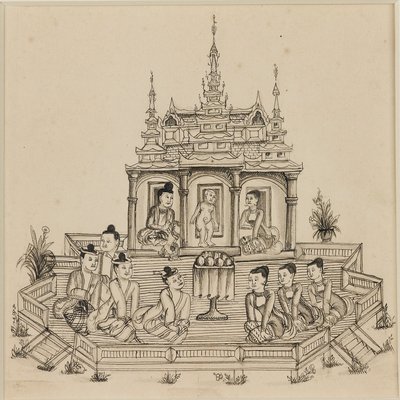 Escena del Vessantara Jataka de Unbekannt